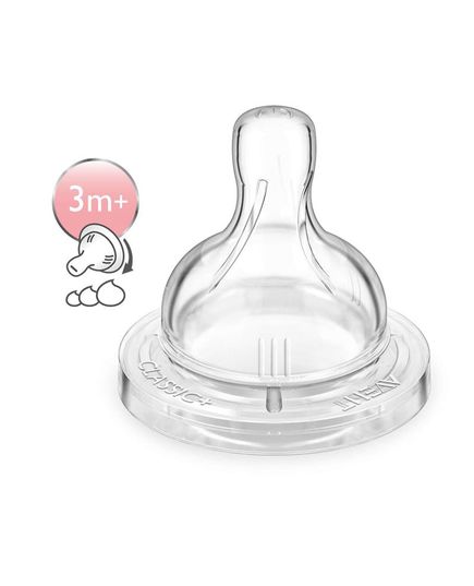 Соска силиконовая Avent Classic+ вариационный поток 2шт 3+ SCF635/27 